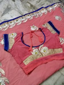 Cute Pink Georgette Saree 💕