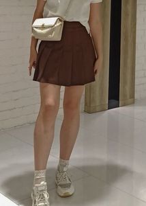 Brown Pleated Skirt