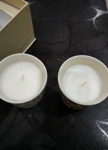 Scented Candle in floral ceramic glasses