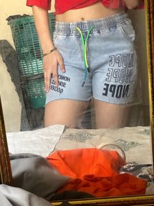 Graphic Denim Shorts