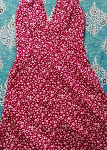 Combo Of Red And Purple Flowy Dresses