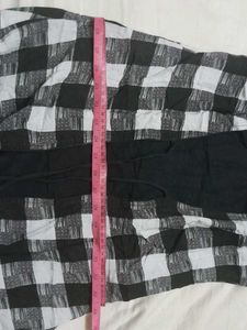 Layered Black And White Maxi dress/Long Kurthi-M