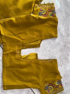 Mustard Sari with Intricate Embroidery