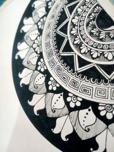Mandala Painting For Wall (A5 Size) &amp; Hair Claw