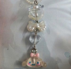 Cinnamoroll Floral Phone Charm with Pearl Bow ✨🐶