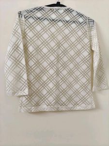 Elegant Sheer Plaid Blouse