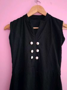 Black Mid Slit Dress