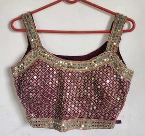 Maroon &amp; Silver Embellished Indian Outfit