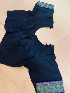 Blue Blouse With Beautiful Back Design
