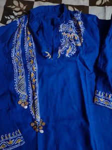 Blue Embroidered Kurta