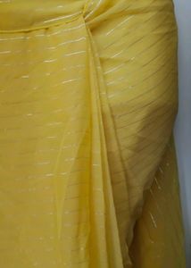 Yellow Ready To Wear Saree With Pink Blouse