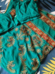 Teal Saree