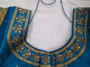 Elegant Blue Embroidered Blouse