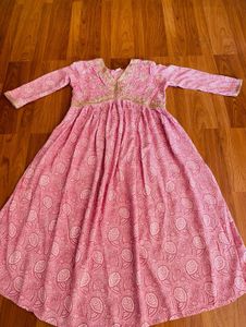 Pink Sequence Work Kurti