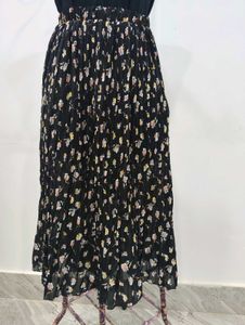 Floral Pleated Midi Skirt