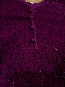 Beautiful Purple Embroidered Kurti