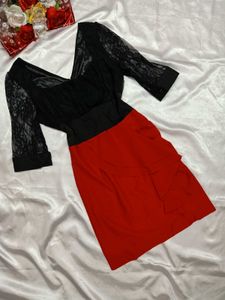 Chic Red & Black Dress🌹