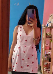Heart Print Short Kurti