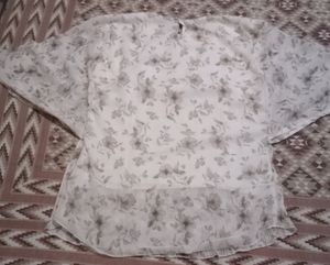 White Printed Top