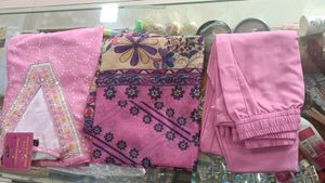 Straight Pink Printed Cotton Blend Kurta Bottom