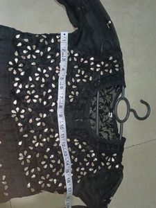 Anarkali Black Gotta Pati And Chikenkari Kurta