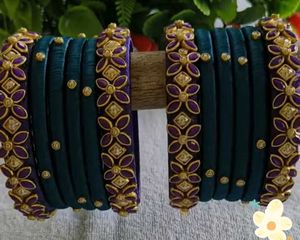 beautiful Silk Thread Bangles Set