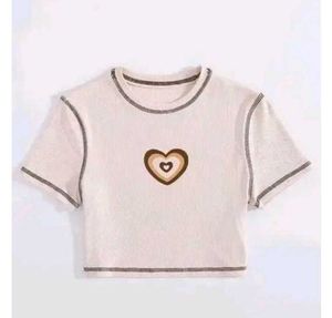 Crop Top Brown Heart
