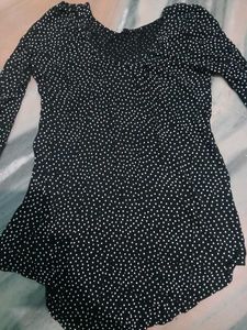 Polka Dot Top, Fitted, Fit Xs/S Both, New