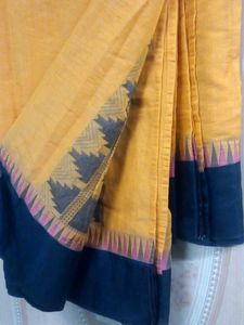 Orange Cotton Saree