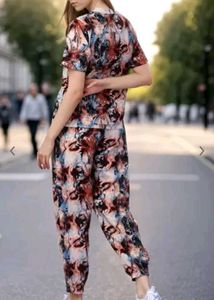 Floral Print Top &amp; Pant Set