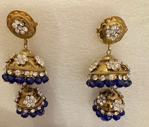 Elegant Blue Jhumka Earrings