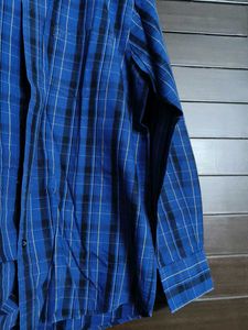 Colorplus Men Blue Checked Tailored Fit Shirt