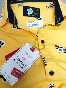 L&#39;amour Original Mustard Printed Shirt For Men