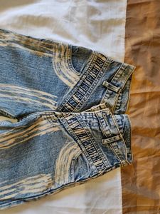 Vintage Stripped Flare Leg Jeans