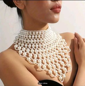 Handmade Faux Pearl Choker Necklace
