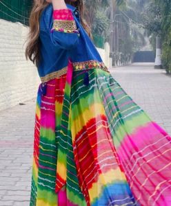 Long Denim Multi Color Shrug