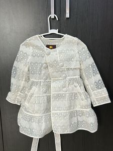Cute Girls' White Lace Coat