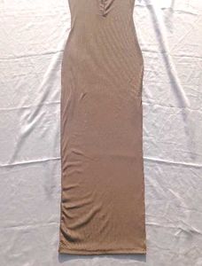 Brand New (Newme) Solid Slit Ribbed Dress