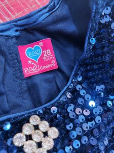 Pretty Blue Sequin Dress+ Peach+ SkyBlue