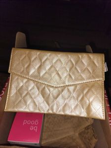 Quilted Gold Clutch By Plum