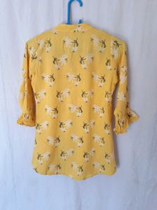 Yellow Top with Floral print