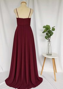 Burgundy Lace-Trim Maxi Dress