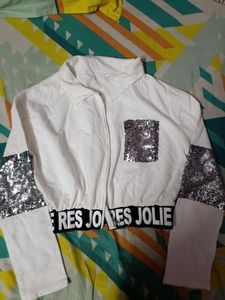 White Sequin Sweatshirt