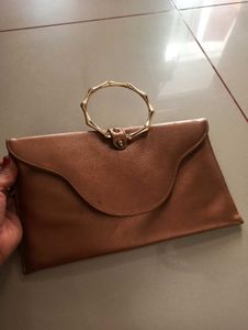 Vintage Clutch with Bamboo Handle