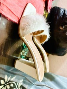 White Furry Heels
