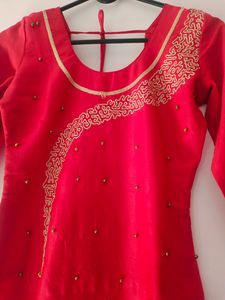 Red Kurta Set With Dupatta