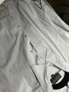 Y2k Korean Green House Powder Blue Cropped Shirt