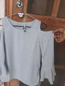 Comfortable Office/College Wear Top Shouldr Cut Off White Coloured