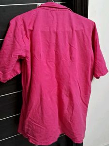 Hot Pink Pearl Button Down Shirt