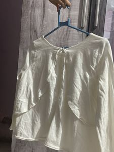 White Stylists Top With Open Back
